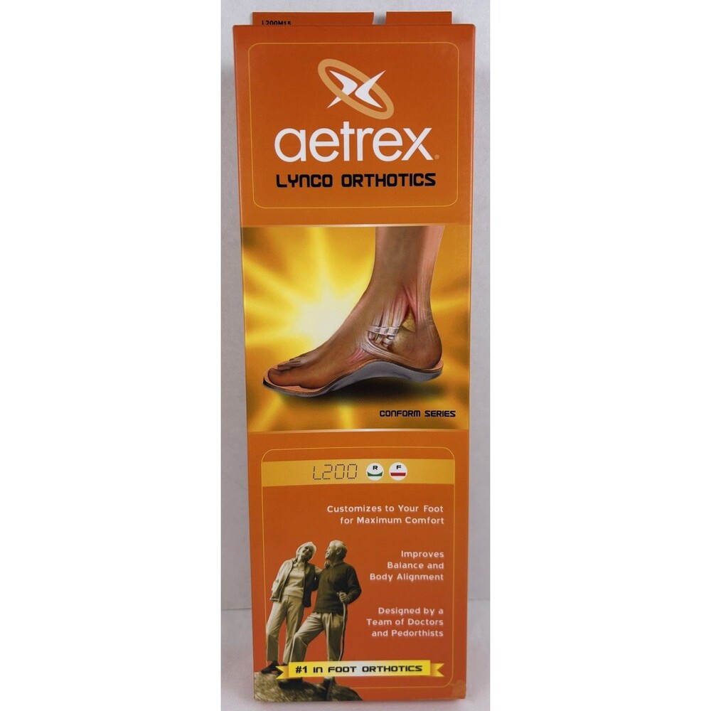 Aetrex Foot Orthotic Insoles L200 Men’s Size 15 Conform Series Comfort New